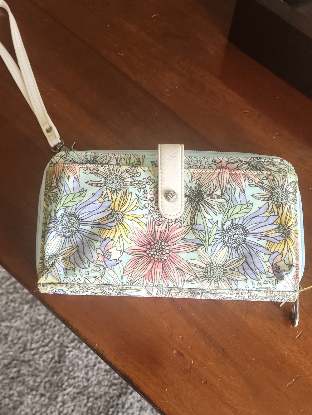 Floral Print Wristlet Wallet - Multicolor